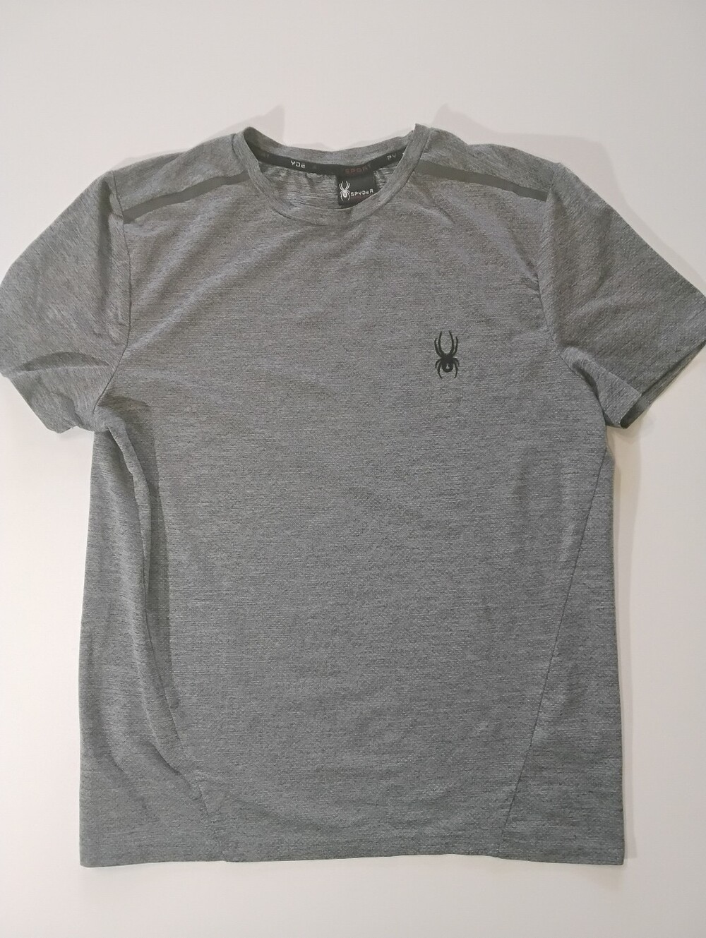 Spyder Athletic T-shirt‎ Mens Small Grey Black Logo Casual Gym Workout Tee